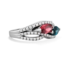 Pink Tourmaline Diamond Rivers 14K White Gold ring R3070