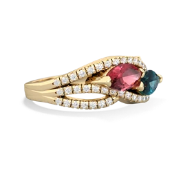 Pink Tourmaline Diamond Rivers 14K Yellow Gold ring R3070