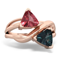 Pink Tourmaline Split Band Swirl 14K Rose Gold ring R2341