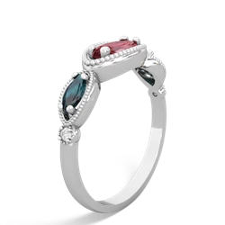 Pink Tourmaline Milgrain Marquise 14K White Gold ring R5700