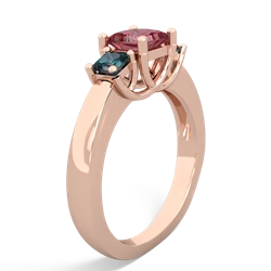 Pink Tourmaline Three Stone Trellis 14K Rose Gold ring R4015