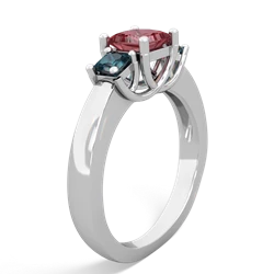 Pink Tourmaline Three Stone Trellis 14K White Gold ring R4015