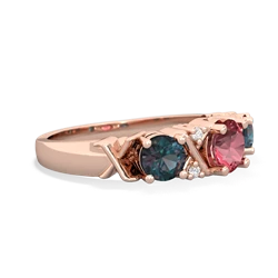 Pink Tourmaline Hugs And Kisses 14K Rose Gold ring R5016