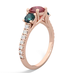 Pink Tourmaline Pave Trellis 14K Rose Gold ring R5500