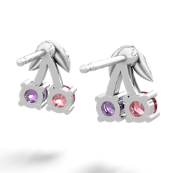 Pink Tourmaline Sweet Cherries 14K White Gold earrings E7001