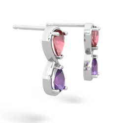 Pink Tourmaline Infinity 14K White Gold earrings E5050