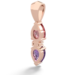 Pink Tourmaline Bowtie Drop 14K Rose Gold pendant P0865