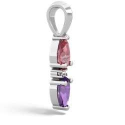 Pink Tourmaline Bowtie Drop 14K White Gold pendant P0865