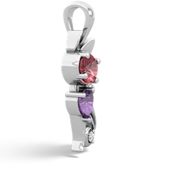 Pink Tourmaline Kitten 14K White Gold pendant P5780