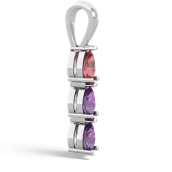 Pink Tourmaline Dew Drops 14K White Gold pendant P2251