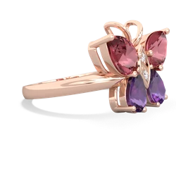 Pink Tourmaline Butterfly 14K Rose Gold ring R2215