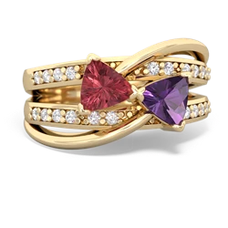 Pink Tourmaline Bowtie 14K Yellow Gold ring R2360