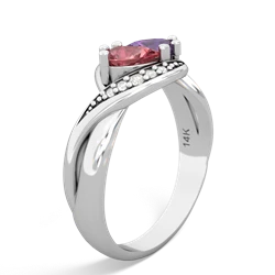 Pink Tourmaline Summer Winds 14K White Gold ring R5342