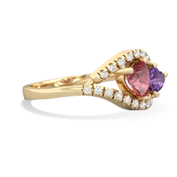 Pink Tourmaline Mother And Child 14K Yellow Gold ring R3010
