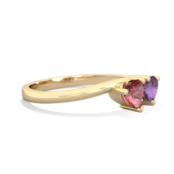 Pink Tourmaline Sweethearts 14K Yellow Gold ring R5260