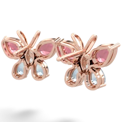 Pink Tourmaline Butterfly 14K Rose Gold earrings E2215