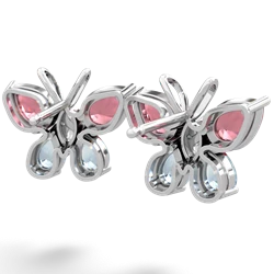 Pink Tourmaline Butterfly 14K White Gold earrings E2215