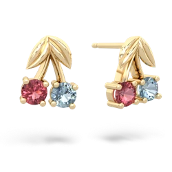 Pink Tourmaline Sweet Cherries 14K Yellow Gold earrings E7001