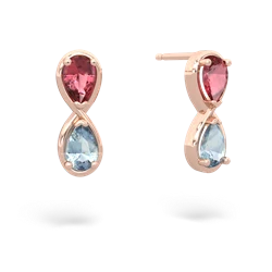 Pink Tourmaline Infinity 14K Rose Gold earrings E5050