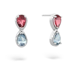 Pink Tourmaline Infinity 14K White Gold earrings E5050