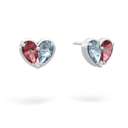 Pink Tourmaline 'Our Heart' 14K White Gold earrings E5072