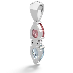 Pink Tourmaline Bowtie Drop 14K White Gold pendant P0865