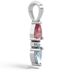 Pink Tourmaline Bowtie Drop 14K White Gold pendant P0865