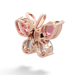 Pink Tourmaline Butterfly 14K Rose Gold pendant P2215