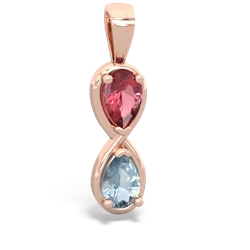 Pink Tourmaline Infinity 14K Rose Gold pendant P5050