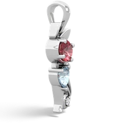 Pink Tourmaline Kitten 14K White Gold pendant P5780