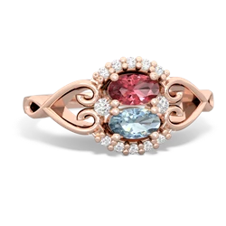 Pink Tourmaline Love Nest 14K Rose Gold ring R5860