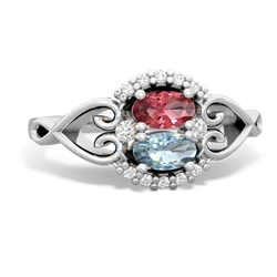 Pink Tourmaline Love Nest 14K White Gold ring R5860