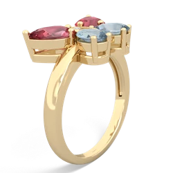 Pink Tourmaline Butterfly 14K Yellow Gold ring R2215