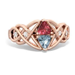 Pink Tourmaline Keepsake Celtic Knot 14K Rose Gold ring R5300