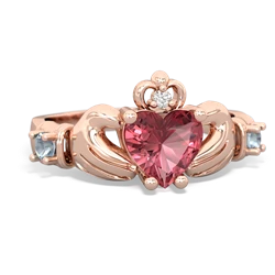 Pink Tourmaline Claddagh Keepsake 14K Rose Gold ring R5245