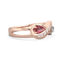 Pink Tourmaline Diamond Infinity 14K Rose Gold ring R5390