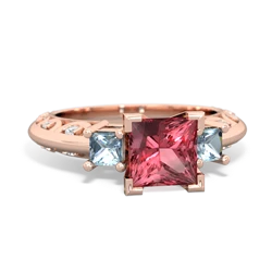 Pink Tourmaline Eternal Embrace Engagement 14K Rose Gold ring C2001