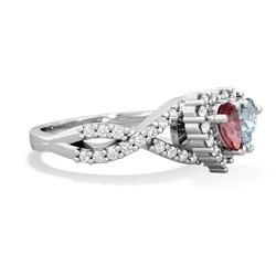 Pink Tourmaline Diamond Twist 'One Heart' 14K White Gold ring R2640HRT