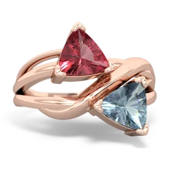 Pink Tourmaline Split Band Swirl 14K Rose Gold ring R2341