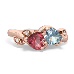 Pink Tourmaline Floral Elegance 14K Rose Gold ring R5790