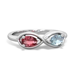 Pink Tourmaline Infinity 14K White Gold ring R5050