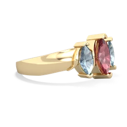 Pink Tourmaline Three Peeks 14K Yellow Gold ring R2433