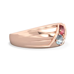 Pink Tourmaline Men's Streamline 14K Rose Gold ring R0460