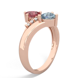 Pink Tourmaline Heart To Heart 14K Rose Gold ring R2064