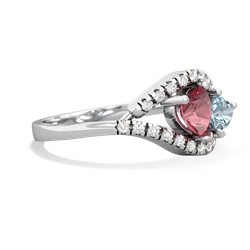 Pink Tourmaline Mother And Child 14K White Gold ring R3010