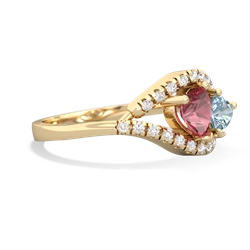 Pink Tourmaline Mother And Child 14K Yellow Gold ring R3010