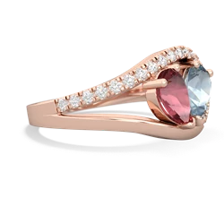 Pink Tourmaline Nestled Heart Keepsake 14K Rose Gold ring R5650