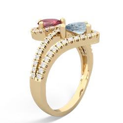 Pink Tourmaline Diamond Dazzler 14K Yellow Gold ring R3000