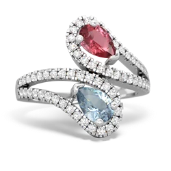 Pink Tourmaline Diamond Dazzler 14K White Gold ring R3000