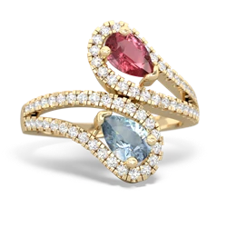 Pink Tourmaline Diamond Dazzler 14K Yellow Gold ring R3000